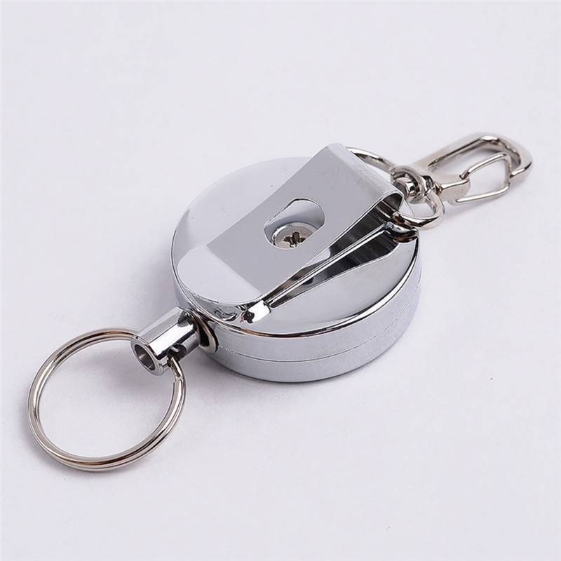 Anti Lost Resilience Steel Wire Elastic Key Chain Recoil Sporty Alarm Key Ring