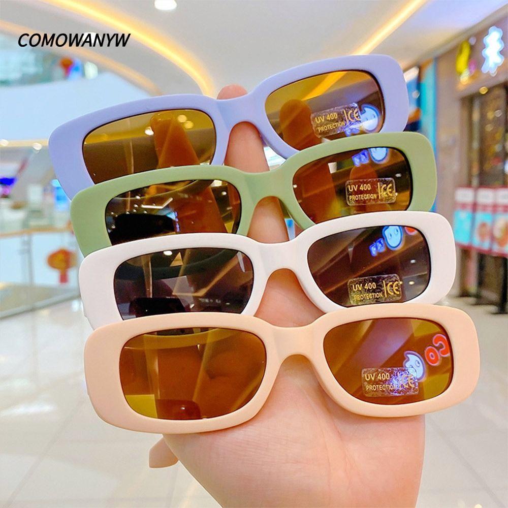 COMONYW Kids Oval Frame Sun Glasses, Sun Protection Outdoor Childrens Square Glasses, Vintage Summer