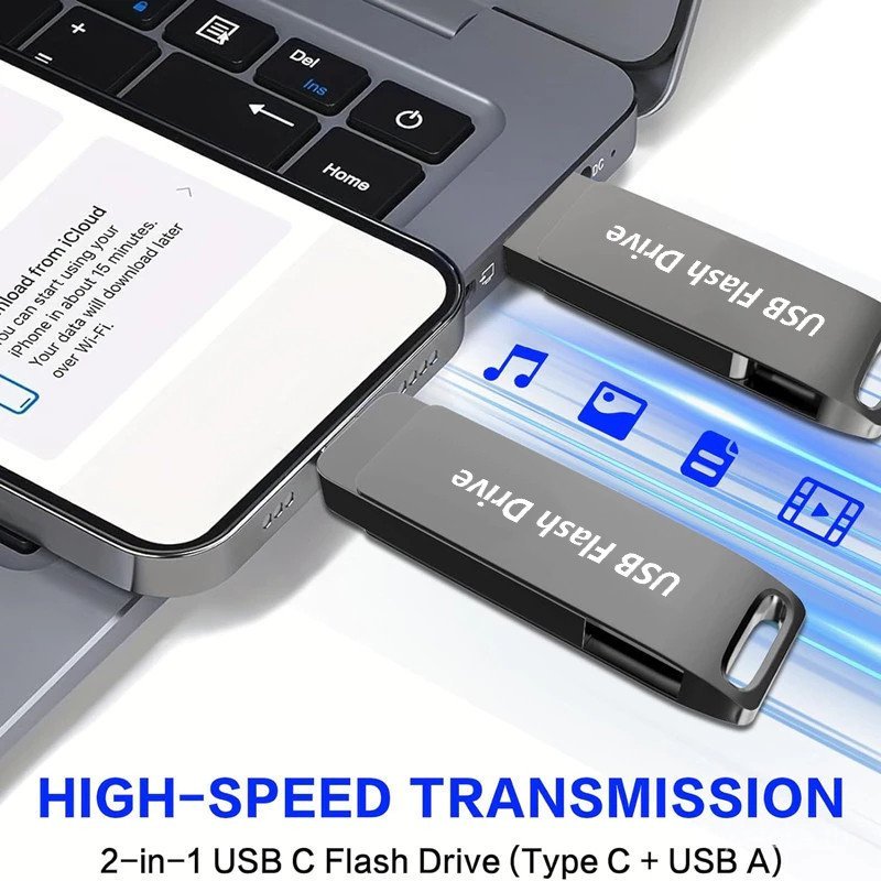 Typec 2 in 1 โทรศัพท์มือถือ u Disk คุณภาพสูง 2TB Dual Drive Flash Memory USB ความเร็วสูง Memory Stic