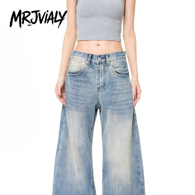 MeTozone Jeans Loose Straight Slim American Retro Easy Matching