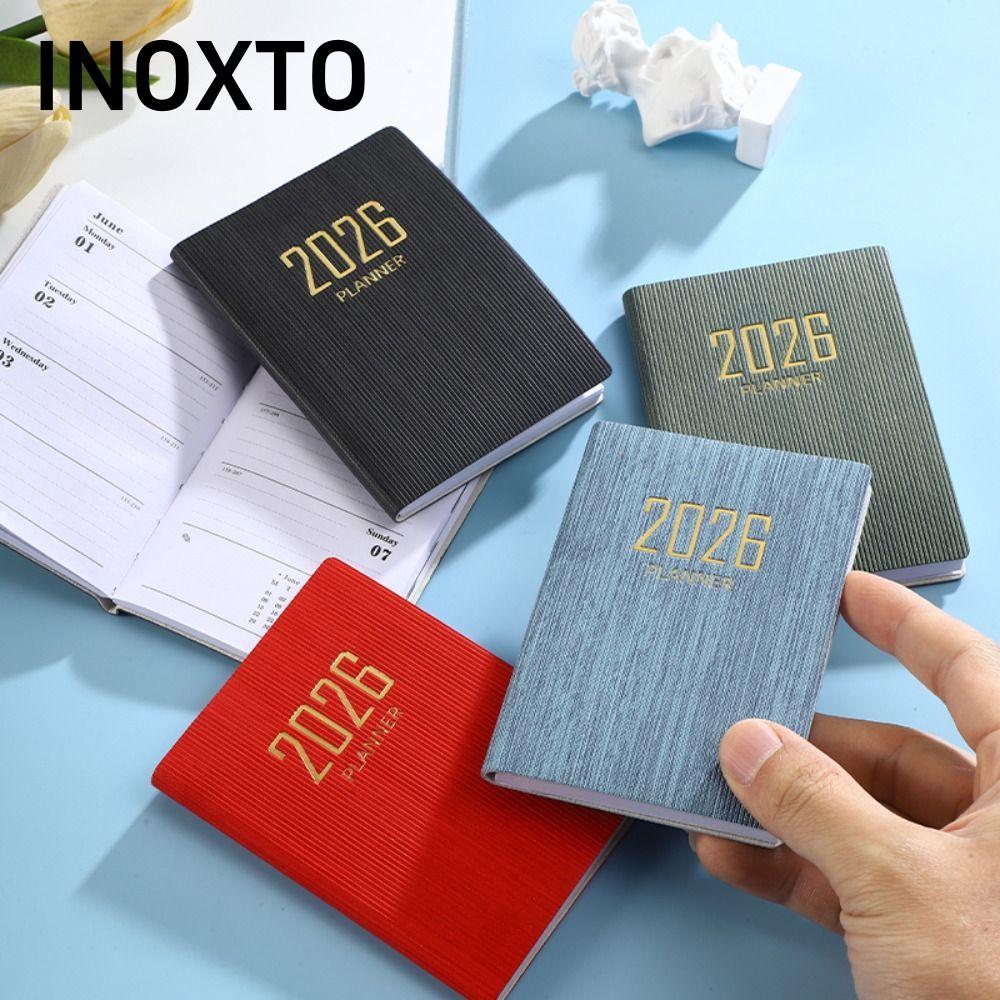 INOXTO 2026 Agenda Book, Pocket with Calendar Appointment Book, Portable A7 Diary Weekly Planner Stu