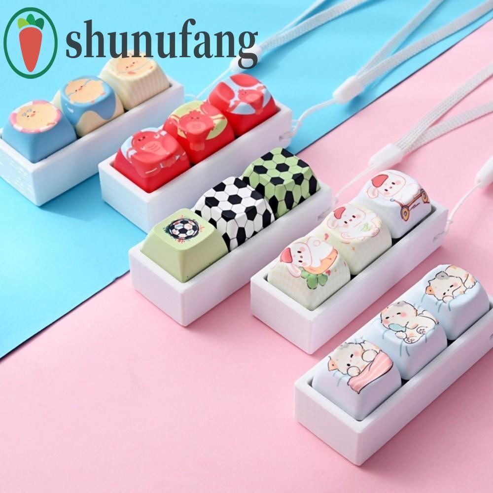 UNUF Keycap Fidget พวงกุญแจ, การ์ตูนแมว 3 คีย์คีย์บอร์ด Clicker ของเล่นพวงกุญแจ, Keycap พวงกุญแจ Ice