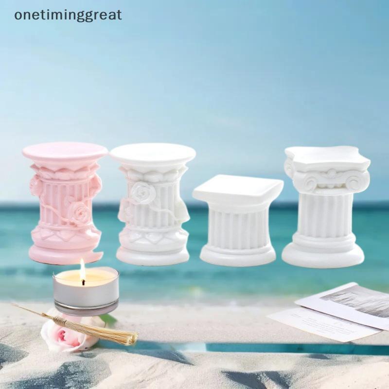 Onetiminggreat เสาโรมันคอลัมน์กรีกรูปปั้นPested CandlestiยืนFigurineประติมากรรมบ้านในร่มDinning Room