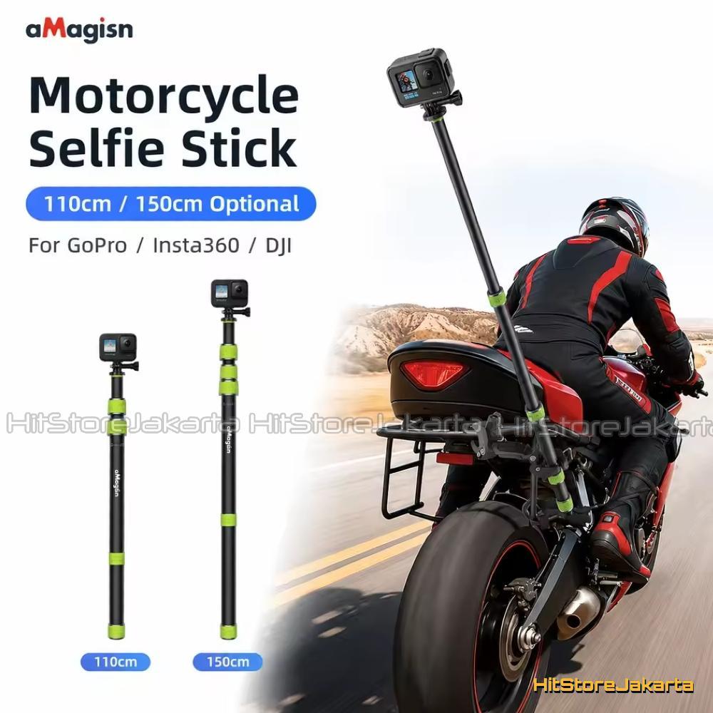 AMagisn Professional Selfie Stick สําหรับ Action Cam Monopod ที่มองไม่เห็น Stick สําหรับ Insta360 Go