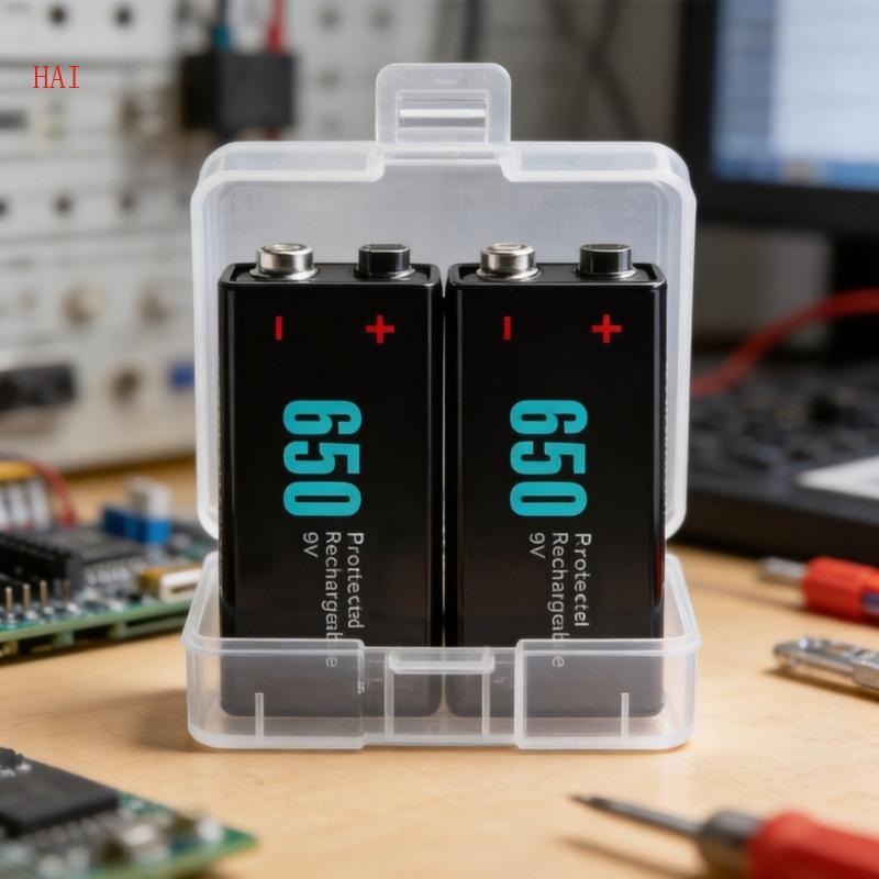 HAI Protective 9V Storage Holder พลาสติกใส 2 Slot Case สําหรับกล่องเครื่องมือลิ้นชักจัดระเบียบและกระ