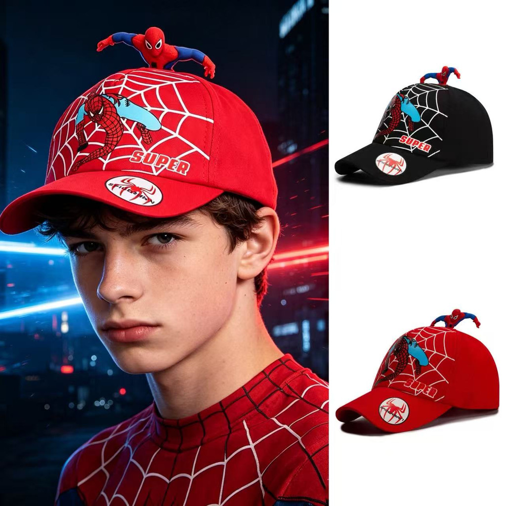 MG Kids Cap Baseball Shape Spiderman Pattern หมวกเบสบอล ลาย Spider-Man สําหรับเด็กผู้ชาย