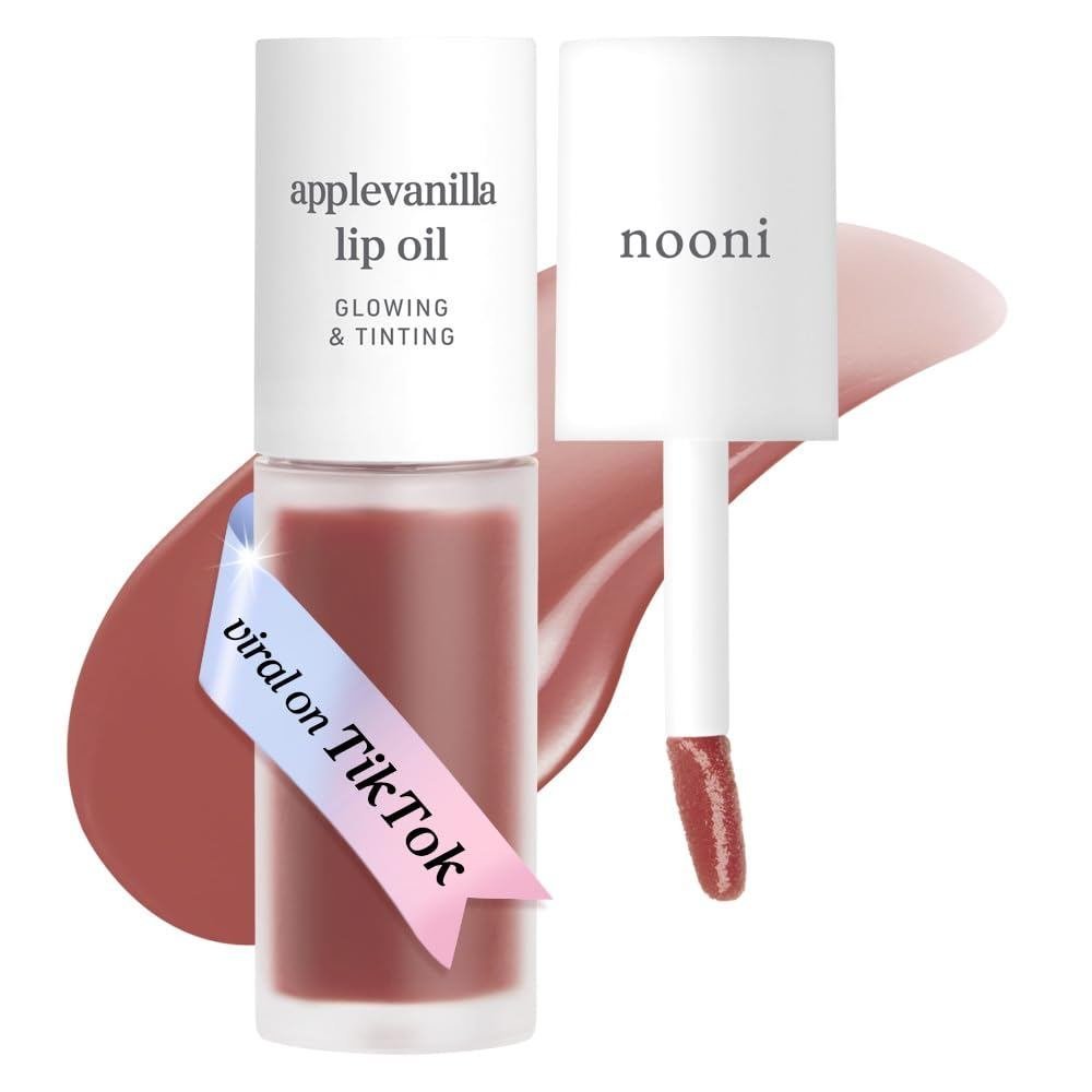 NOONI Korean Lip Oil - AppleWana - Plumping & Hydrating Tinted Lip Gloss | 24HR Hydration, Moisturiz