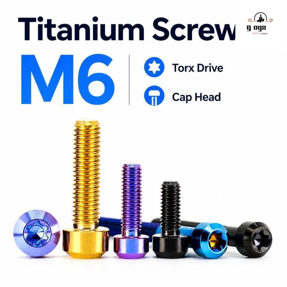 GOGOU Torx Bolt, Six-Lobe Head Torx Drive Titanium Screw, ทนทาน M6 Titanium Fastener Screw อัพเกรดรถ