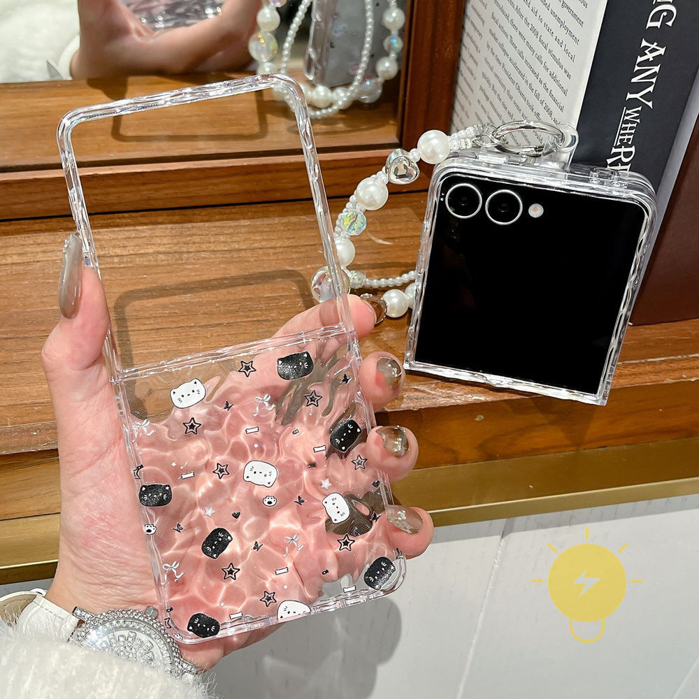 For Z Flip 8 case เคสมือถือ TPU Transparent Cat Water Ripple Water Ripple เคส Phone Case For SAMSUNG