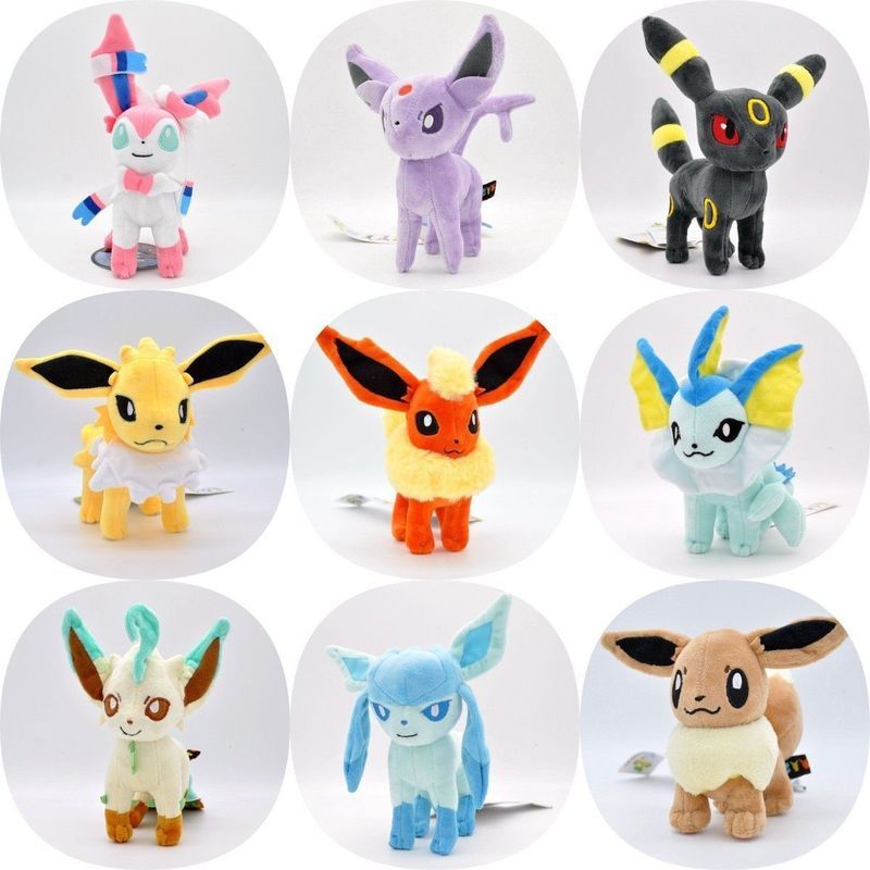 Pokémon Pokémon Eevee Family Eevee Sun Moon Original Water Fire Grass Eevee Doll Pokémon Plush Toy20
