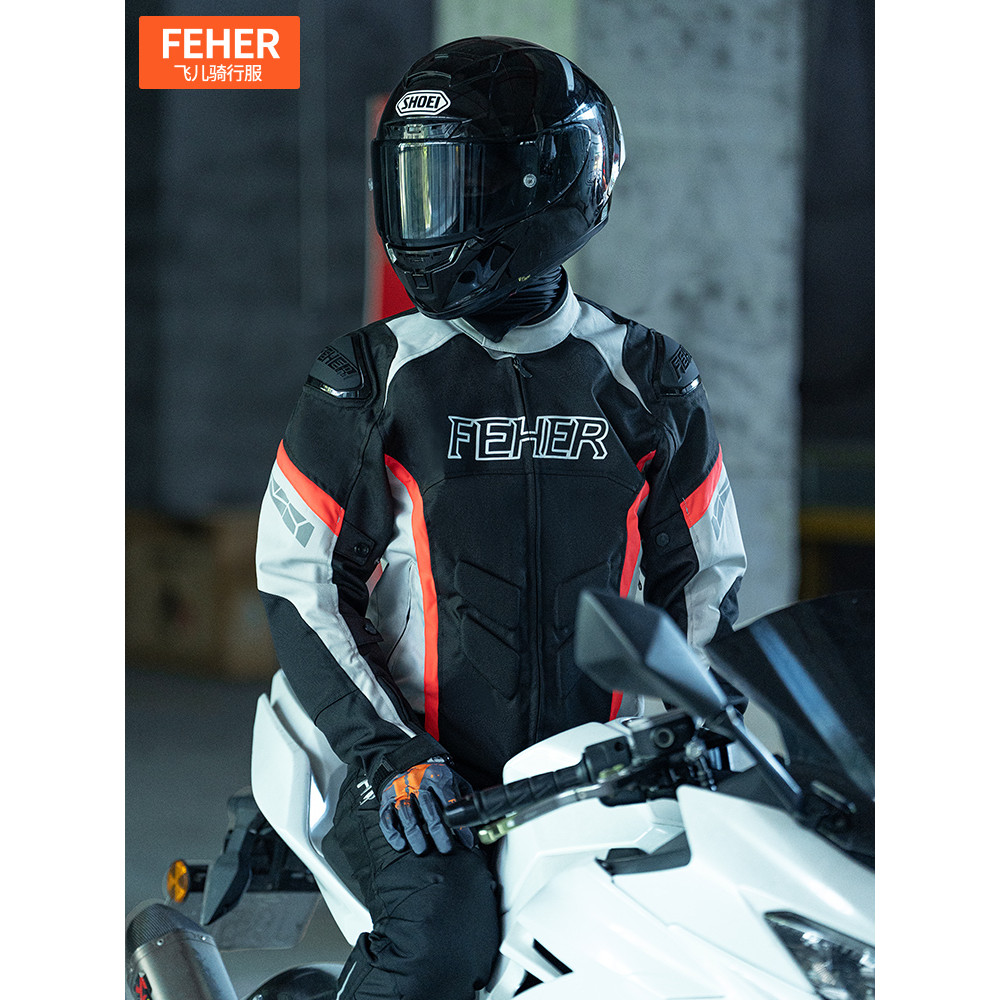 FEHER FEHER เสื้อเจอร์ซีย์นักปั่นรถจักรยานยนต์ Four Seasons กันน้ํา Shock-resistant ชายเสื้อรถจักรยา