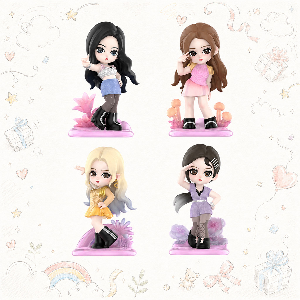 [ความลับ] POPMART aespa Collection Series Girl Group Figure Mystery Box ของขวัญเล่นอินเทรนด์