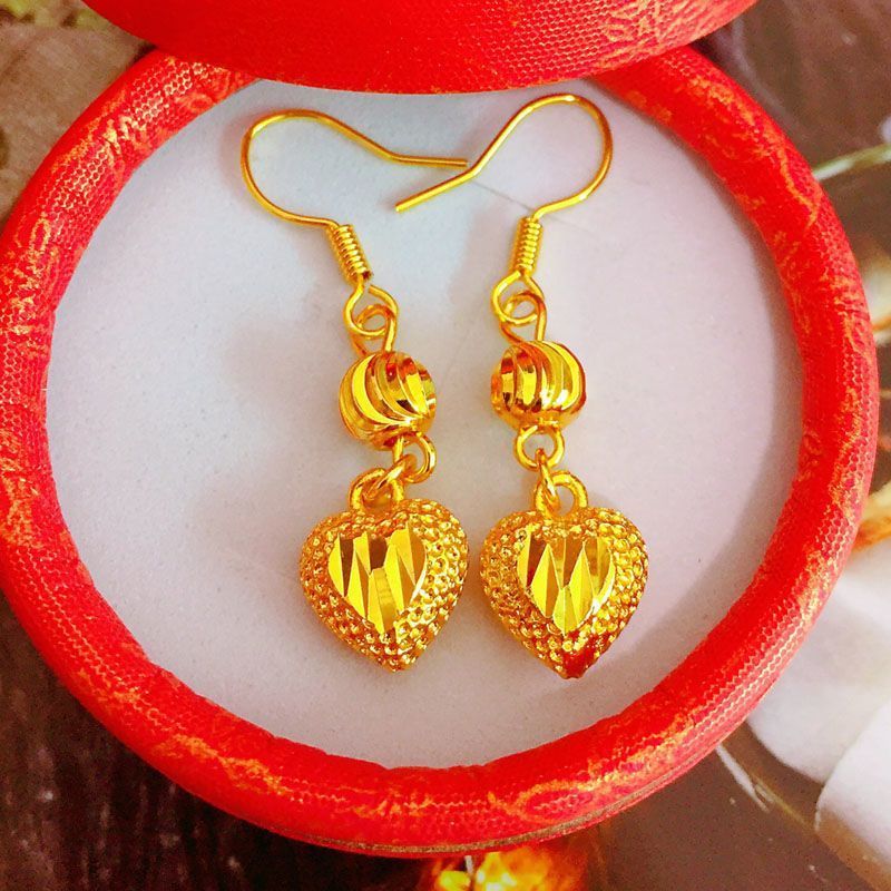 18k Gold สีประณีต Transfer ต่างหูลูกปัดหญิงแฟชั่น All-Match ต่างหูต่างหู Gold-Plated สําหรับแม่ 8.23
