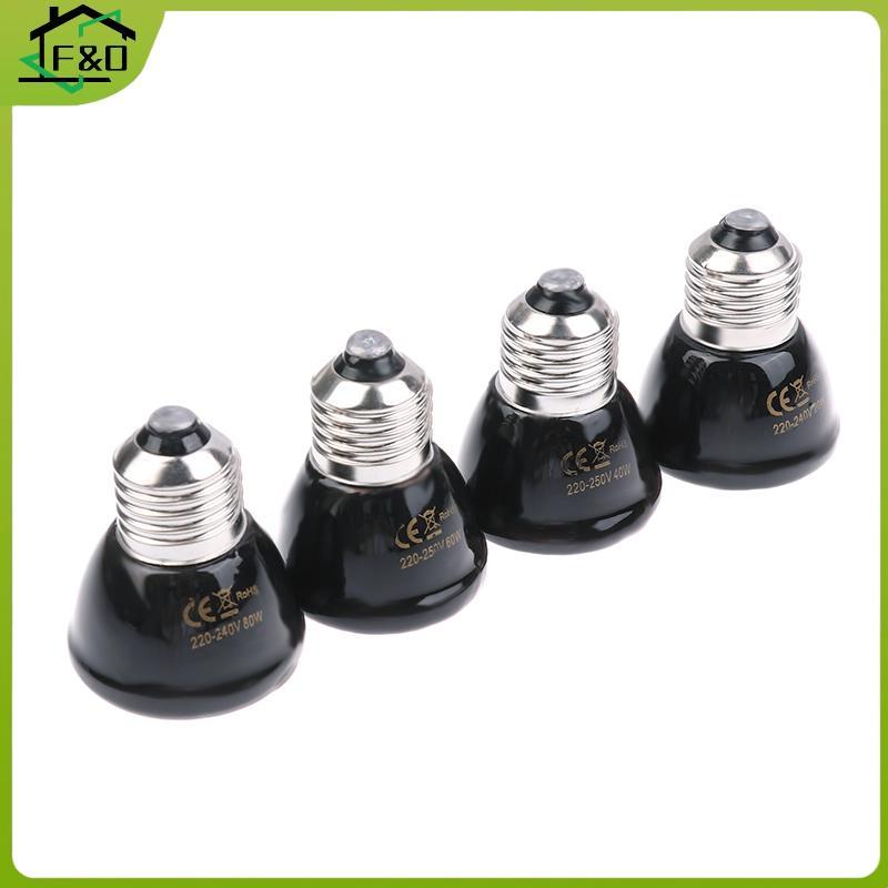 F&O 1 PC 220-240V Far อินฟราเรดความร้อนโคมไฟ Bla เซรามิค E27 สัตว์เลี้ยงอุ่นหลอดไฟ Brooder Chiens เต