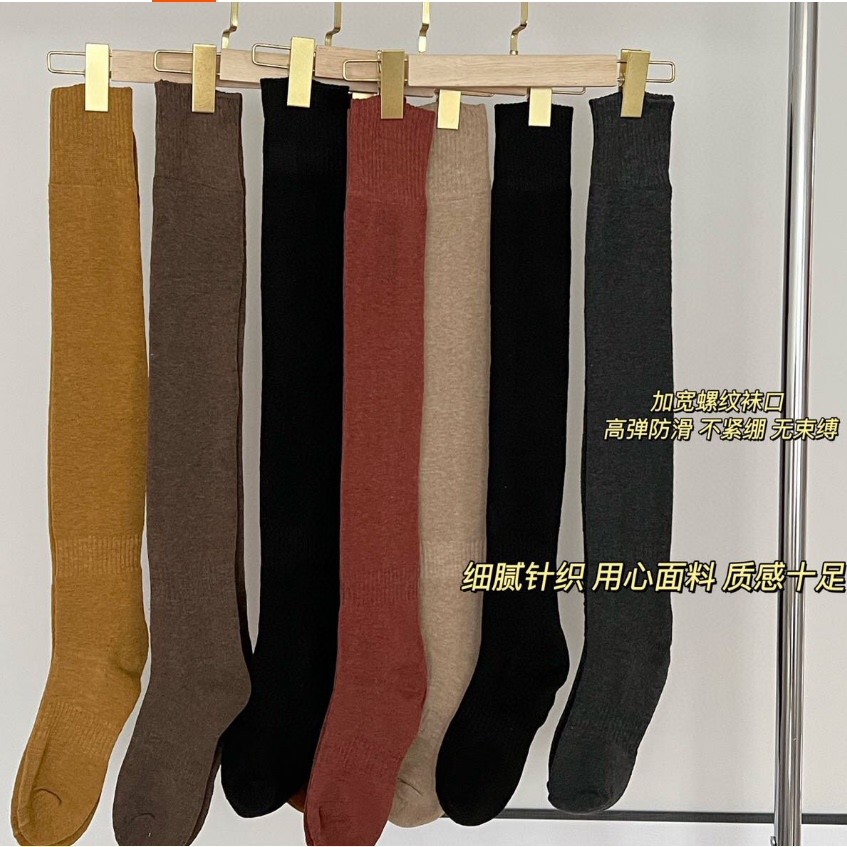 จัดส่งฟรีกว่า3คู่6สีได้!ฤดูใบไม้ร่วงฤดูหนาวต้องการ JK College All-Match Over-the-Knee หนาเทอร์รี่ถุง