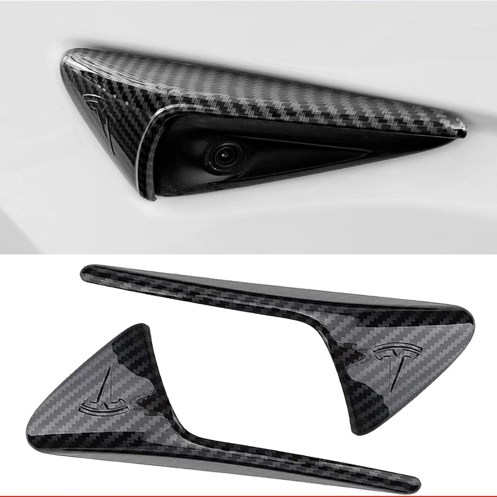 2 ชิ้นฝาครอบกล้องด้านข้างใช้งานร่วมกับ Tesla รุ่น 3 2022 2023 รุ่น Y 2022 2023 ฮาร์ดแวร์ HW 4.0 ไฟเล