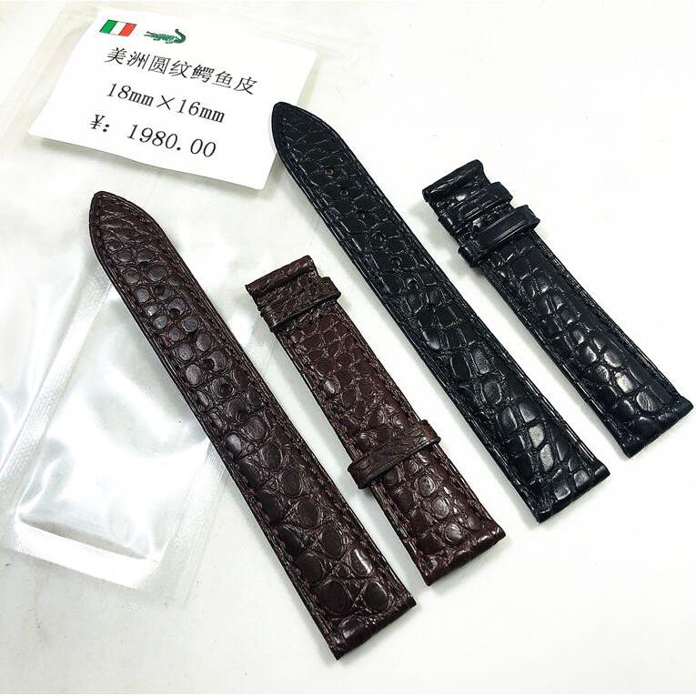 American Crocodile Strap สายนาฬิกาทรงกลม 12MM 14MM... 20MM.24MM
