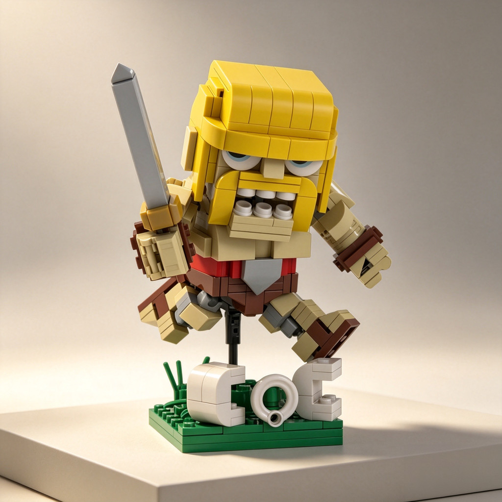 บล็อกตัวต่อ MOC - Clash of Clans Barbarian Creative Assembly Toy Set for Men