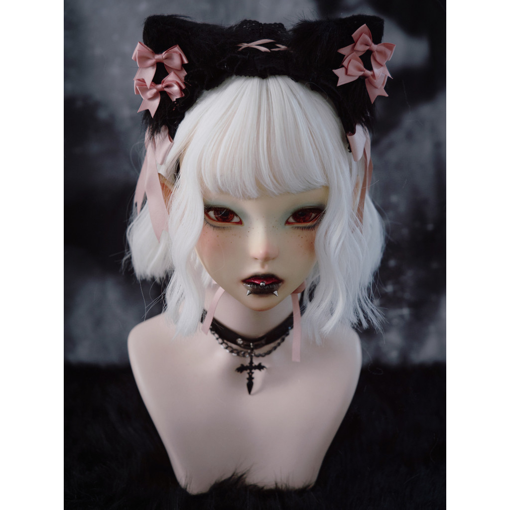 Monster Candy Jewelry Collection Original Handmade Plush Cat Ears Animal Ears Headband Black Pink Da