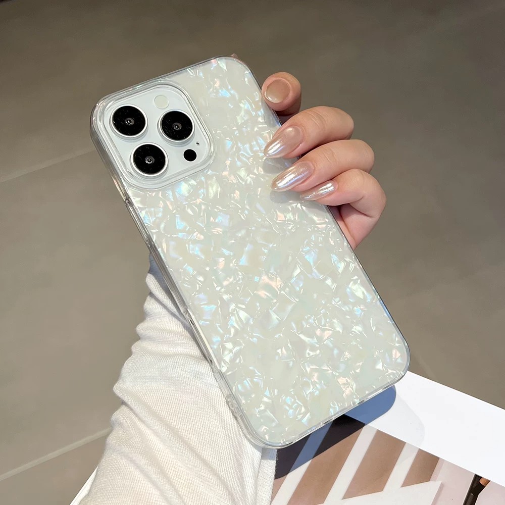 IPhone 17 Case Shell Pattern Pearl Mother of Pearl Iridescent Shimmer Premium INS