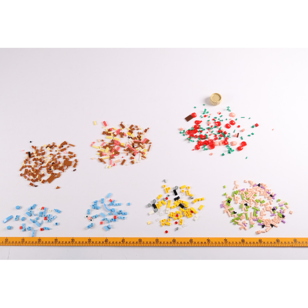 ใหม่ Xihuan เป็นมิตรกับสิ่งแวดล้อมพลาสติก ABS 40 ชิ้น 1:1 Scale Building Blocks Rose Bouquet ดอกไม้น