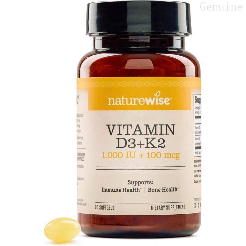 NatureWise itamin D3 1000IU + K2 MK-7 100mcg อาหารเสริม, 90 ซอฟท์เจล V0SF