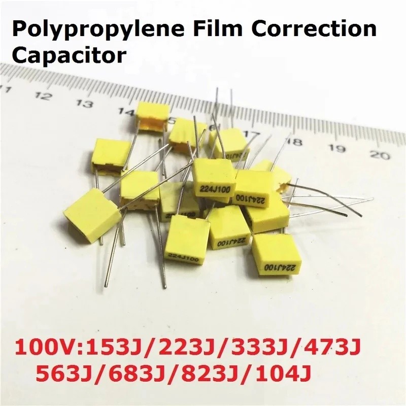 20PCS ตัวเก็บประจุฟิล์มโพลีโพรพิลีน 100V 153J100 223J100 333J100 473J100 6683J100 823J100 104J100 22