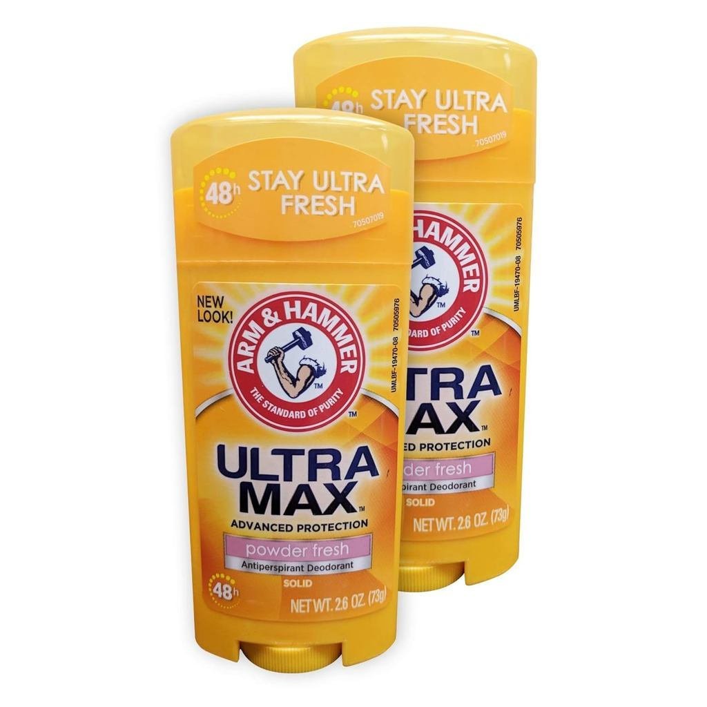 Arm&HammerUltramaxInvisibleSolidPowderFreshAntiperspirant&ระงับกลิ่นกาย-2.6oz,2pack 37DA 9M0O