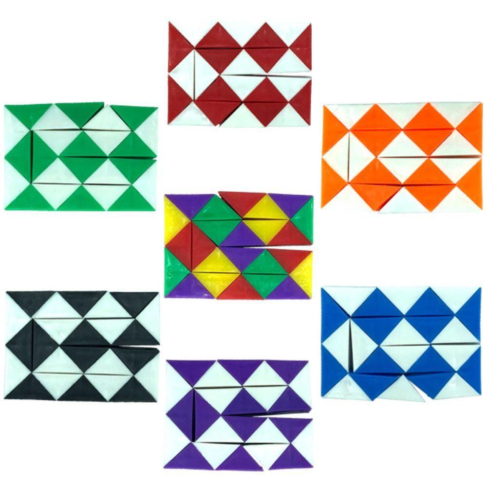 RIVERSIDE Magic Snake Cube, พับที่ถอดออกได้ 24 ความเร็ว Magic Snake ไม้บรรทัด, 3D ปริศนา Transformab