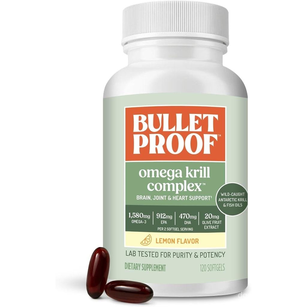 Bulletproof Omega Krill Complex Softgels รสเลมอน 120 นับ