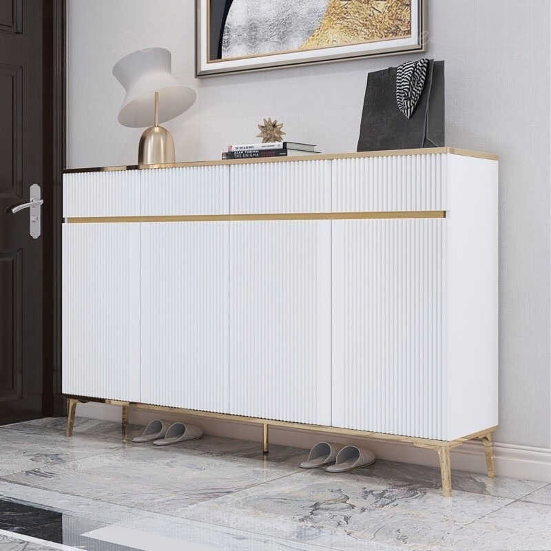 Shoes Cabinet Rock Plate Top Large Capacity Hallway Sideboard