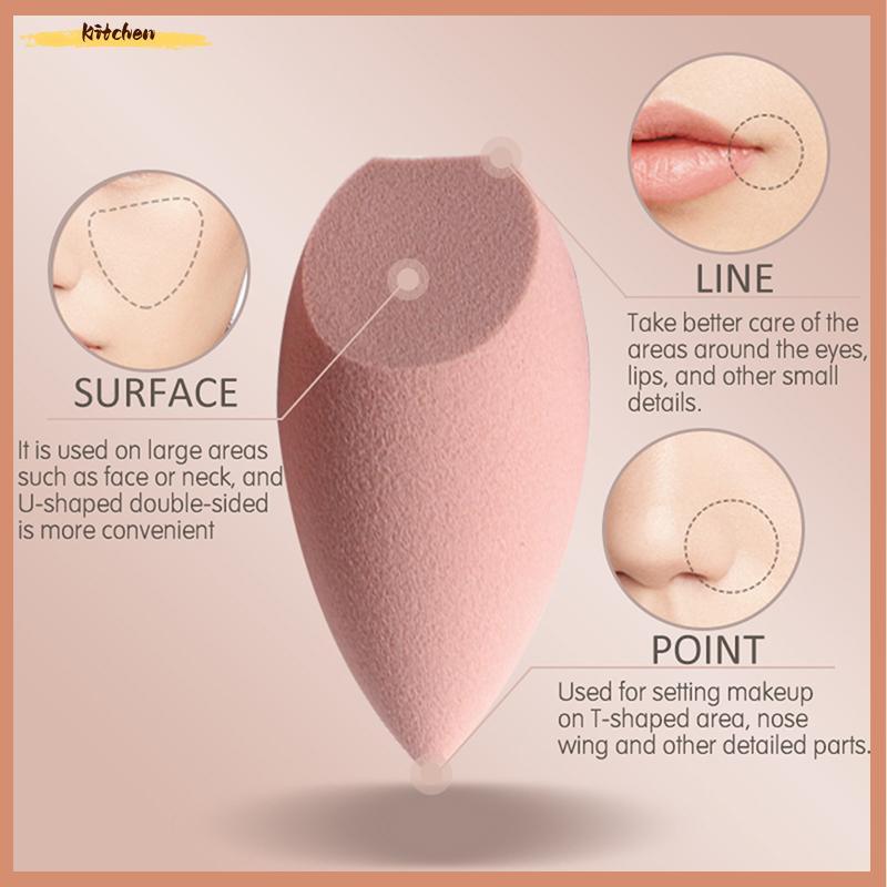 XDT ไมโครไฟเบอร์กํามะหยี่พัฟแต่งหน้าฟองน้ํารูปไข่ Foundation คอนซีลเลอร์ KCP