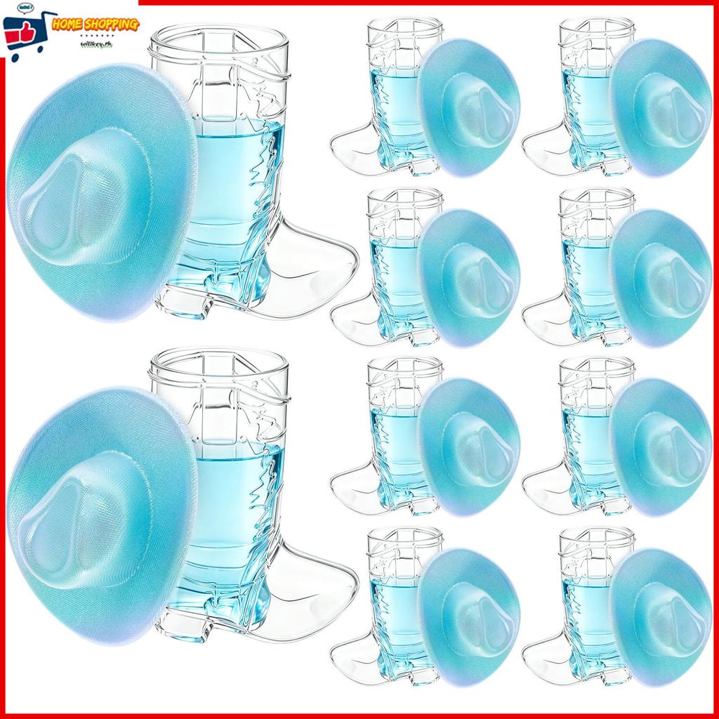 10Set Cowboy Boot Cup และ Mini Hat Cowboy Themed Party Favor SHOPTKC8148
