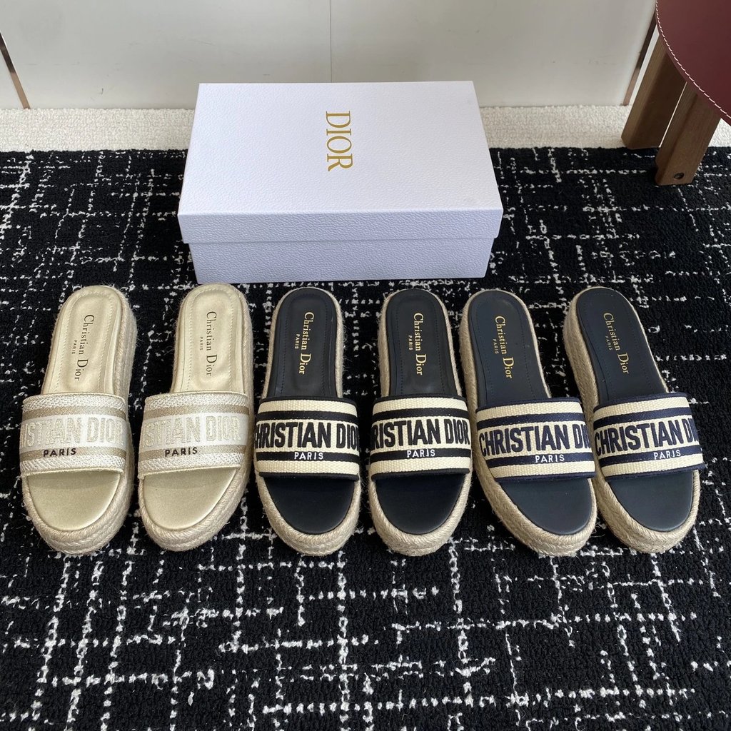 25ss Dior Bucket รองเท้าแตะ Dior รองเท้าแตะรองเท้าแตะฤดูใบไม้ผลิฤดูร้อนสไตล์ใหม่รองเท้าแตะ Dior รองเ