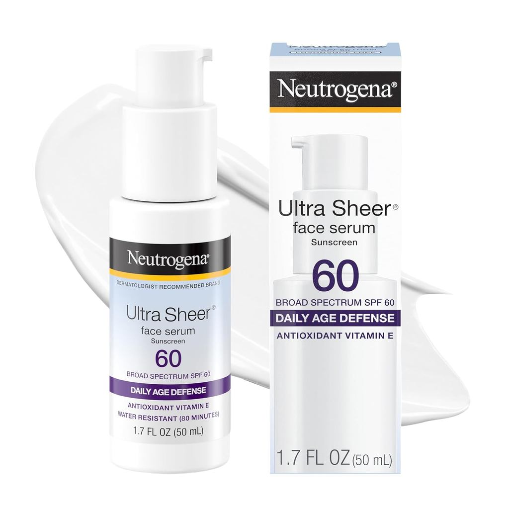 Neutrogena Ultra Sheer Sunscreen Serum SPF 60 ปราศจากน้ําหอม 1.7 fl. ออนซ์ ABJS