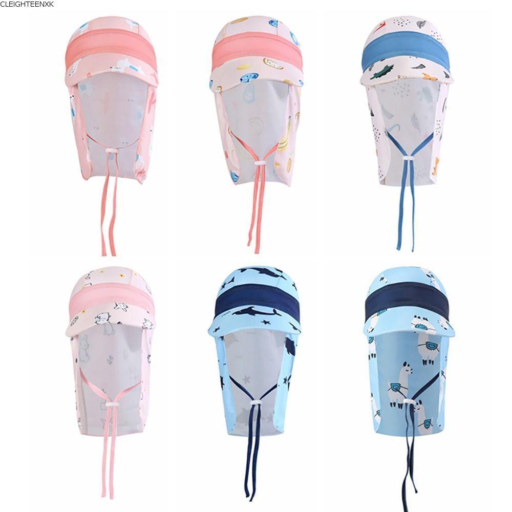 CLEIGHTEEN8H หมวกว่ายน้ําเด็ก, Anti UV Windproof Large Brim หมวกบังแดด, น้ําหนักเบา Breathable ปรับค
