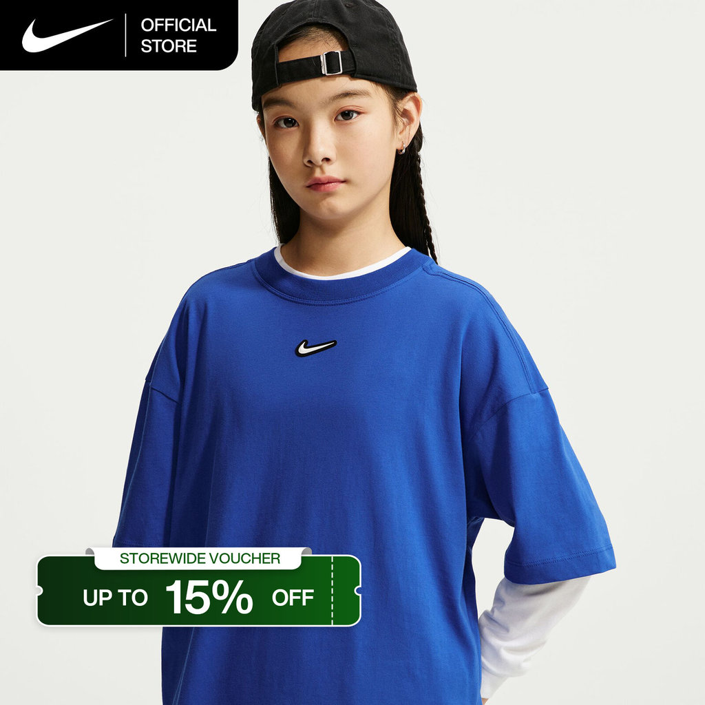 Nike Sportswear Big Kids' Oversized T-Shirt - Game Royal [IO2031-480]