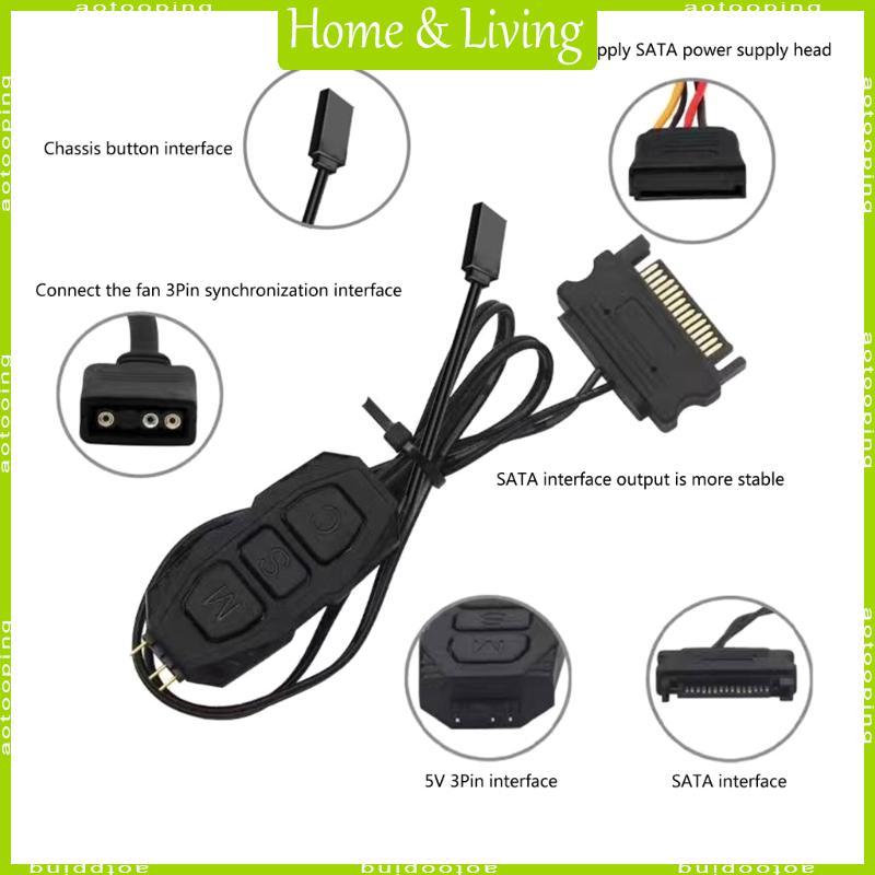 AOTOO ARGB Controller 3Pin 5V ARGB Splitter Cable ไฟ LED Pin ARGB Controller
