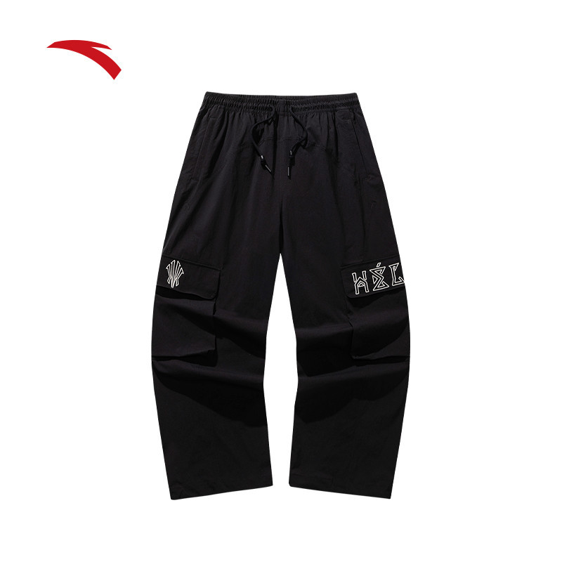 ANTA x Kyrie Irving กางเกงวอร์มผ้าทอกีฬา KAI Unisex 972611504 -สีดํา