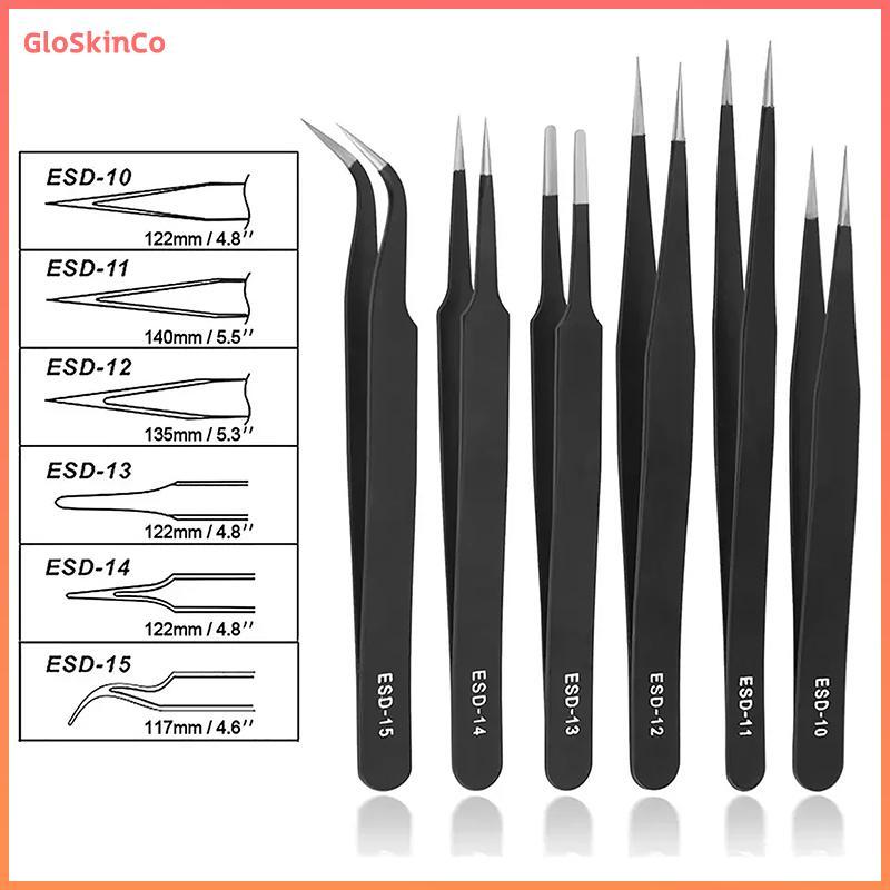 พรา คอมเพลมสเดิมงงศ 6 ชิ้น Precision s ชุด Anti-Static คอเต่า ESD สแตนเลสซ่อมเครื่องมือสําหรับ Elect