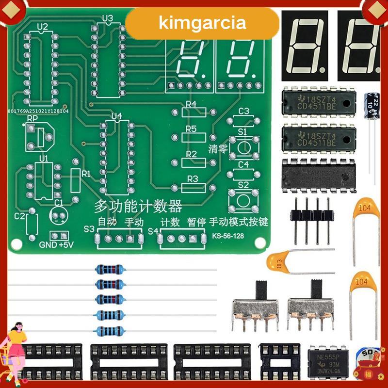 kimgarcia DIY Circuit Board Assembly Kit Counter Circuit Components for Electronic Skills Training ก