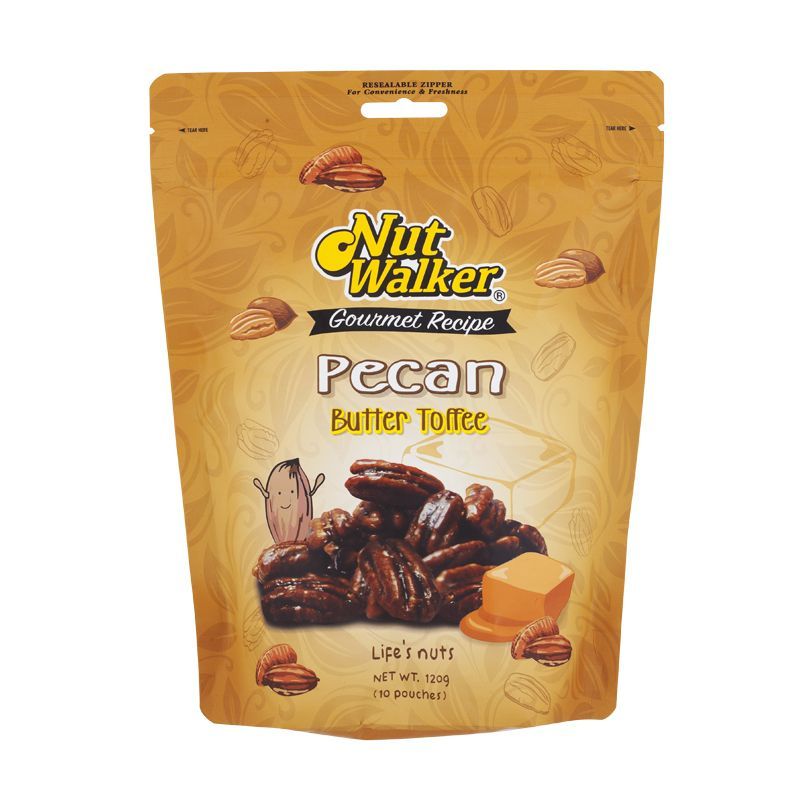 นัทวอล์คเกอร์พีแคนเคลือบเนยคาราเมล 120กรัม Nut Walker Butter Toffee Pecan 120g.