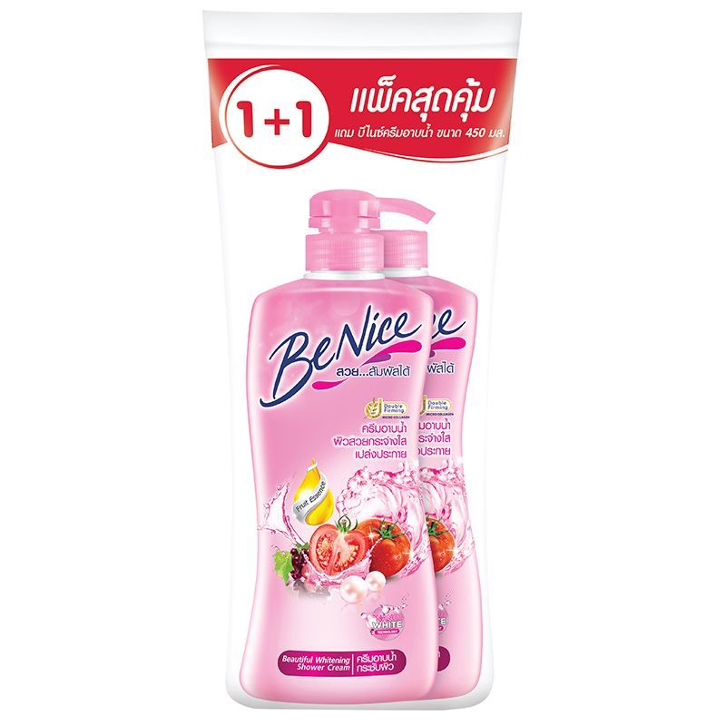 บีไนซ์ครีมอาบน้ำบิวตี้ฟูลไวท์เทนนิ่ง 400มล. แพค 2 Benice Beautiful Whitening Shower Cream 400ml. Pack 2