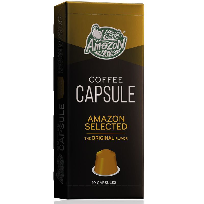 คาเฟ่อเมซอนกาแฟแคปซูลซีเล็คเต็ดกาแฟแท้คั่วบด แพค 10แคปซูล 58กรัม Cafe Amazon Coffee Capsule Selected Pack 10Capsule 58g.