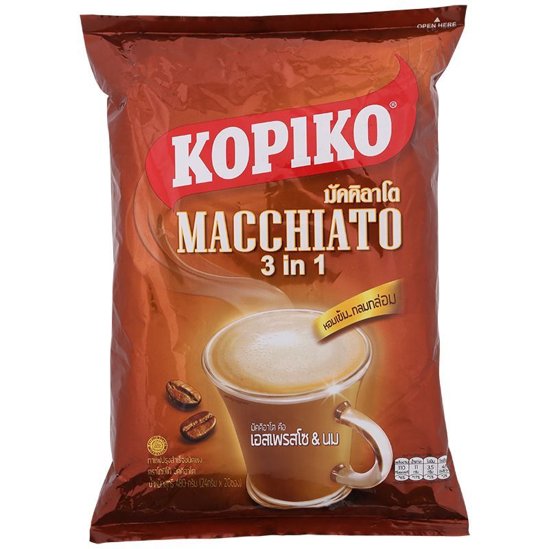 โกปิโก้กาแฟปรุงสำเร็จชนิดผงมัคคิอาโต 400กรัม Kopiko Macchiato Coffee 400g