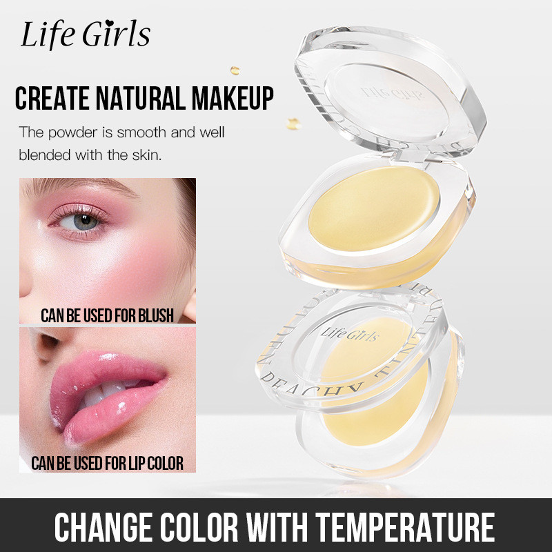 Life Girls อุณหภูมิเปลี่ยน Blush Balm LG8075 4g ครีม Blush Natural Shimmer แต่งหน้ายังสามารถใช้ได้บน