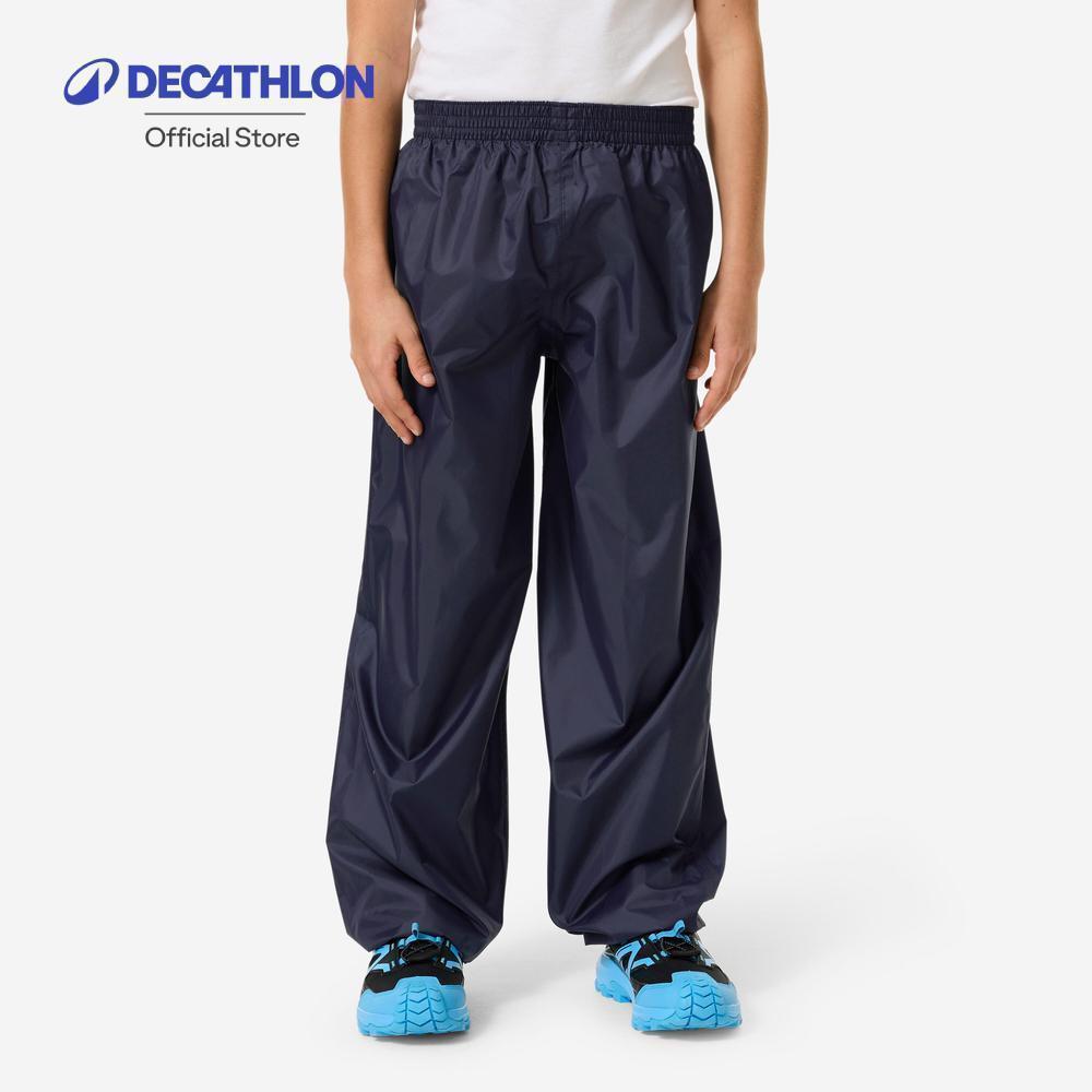 Decathlon Kids' Hiking Waterproof Overtrousers กางเกงเดินป่าสวมทับกันน้ำสำหรับเด็กอายุ 7-15 ปี - Navy/Blue