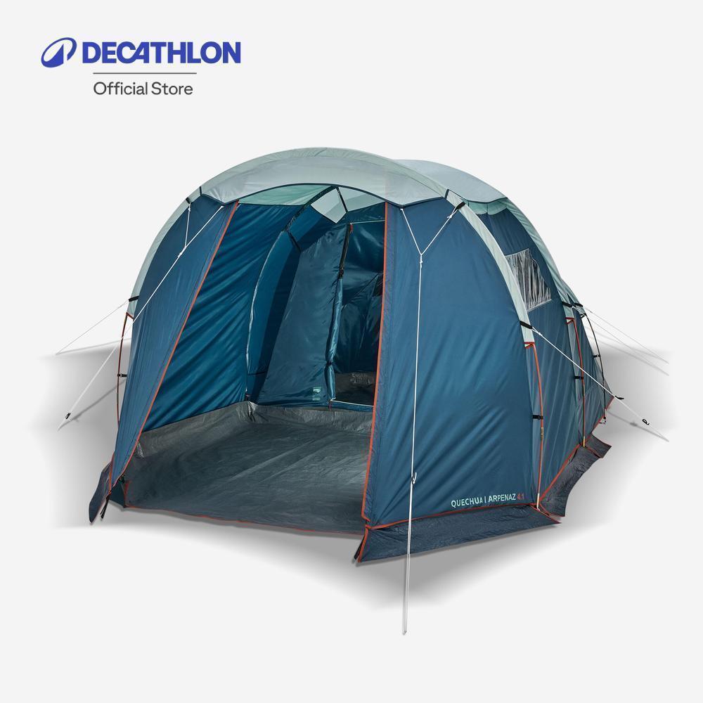 Decathlon Camping Tent With Poles เต็นท์ตั้งแคมป์พร้อมเสา รุ่น Arpenaz 4.1 สำหรับ 4 คน 1 ห้องนอน - Blue