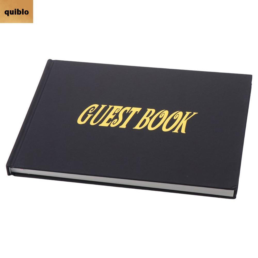 QUIBLO Guest Book, ชมพู/ดํา/ขาว 24.3*18.4 CM Wedding Guest Book, กระดาษประณีตเกสต์สมุดจดทะเบียนวันเก