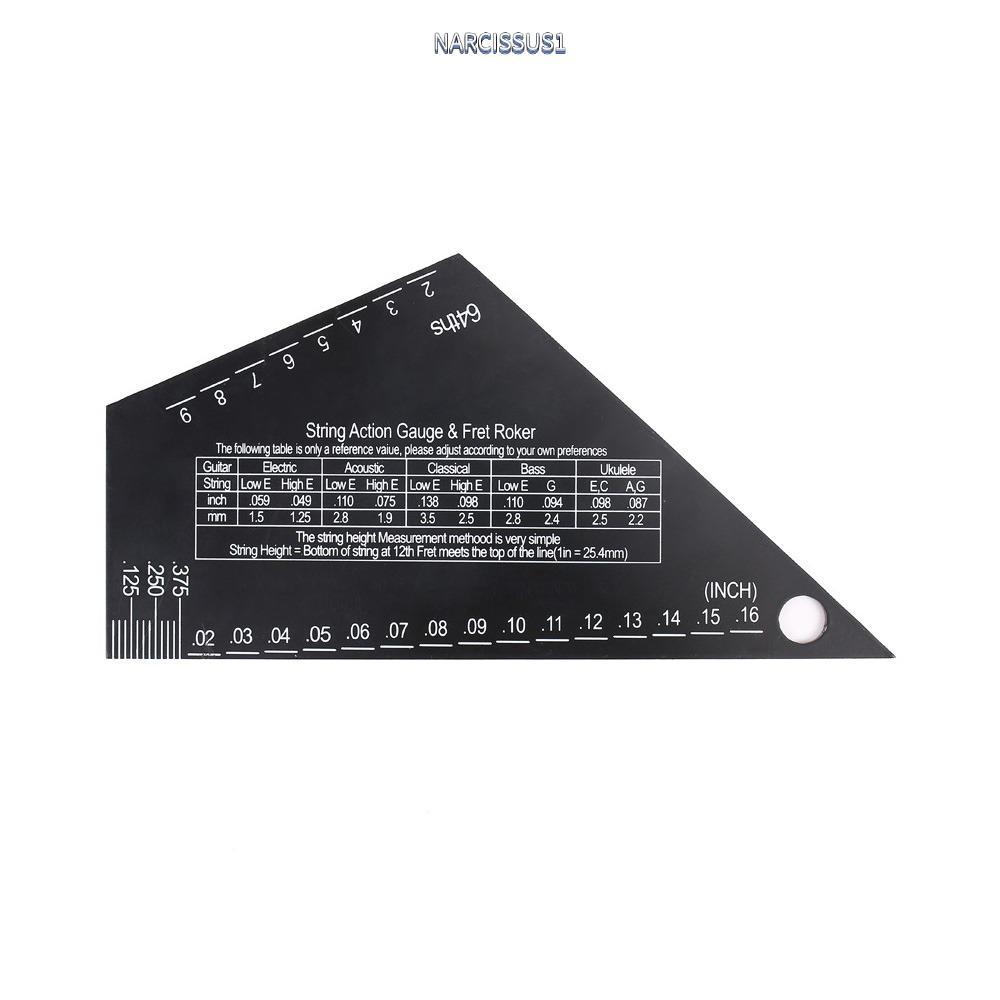 NARCISSUS13A0E 2PCS String Action Gauge,สีดําความแม่นยําสูงสําเร็จการศึกษาFret Rockerเครื่องมือ,สแตน